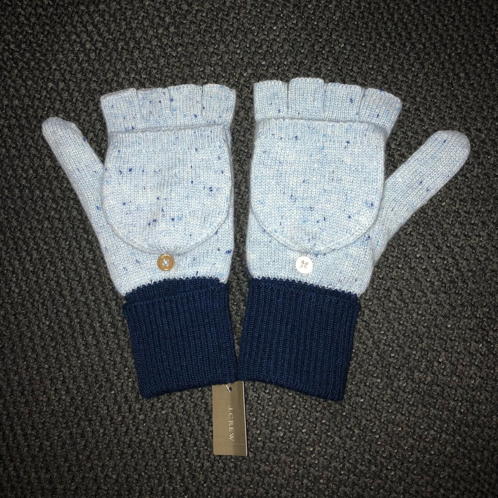 J. CREW Cashmere Light and Dark Blue Gloves!!